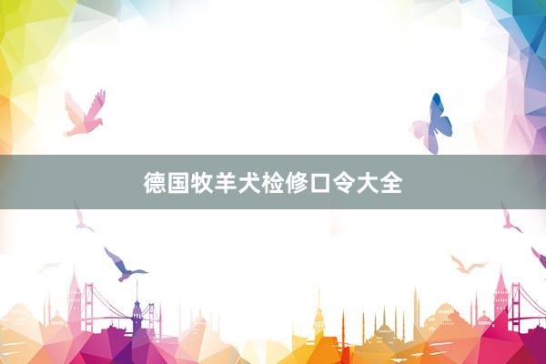 德国牧羊犬检修口令大全